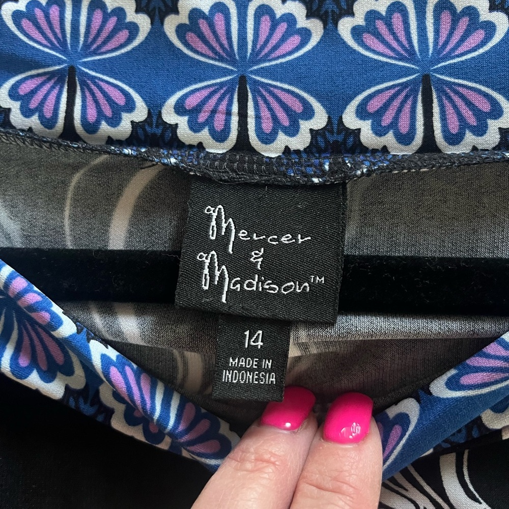 Mercer & Madison Multi Color Vibrant Floral Polyester Spandex Dress Women’s 14 - Picture 10 of 14